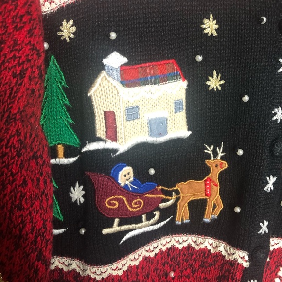 Erika S Christmas Sweater Snowman Santa Party Knit - Picture 4 of 6